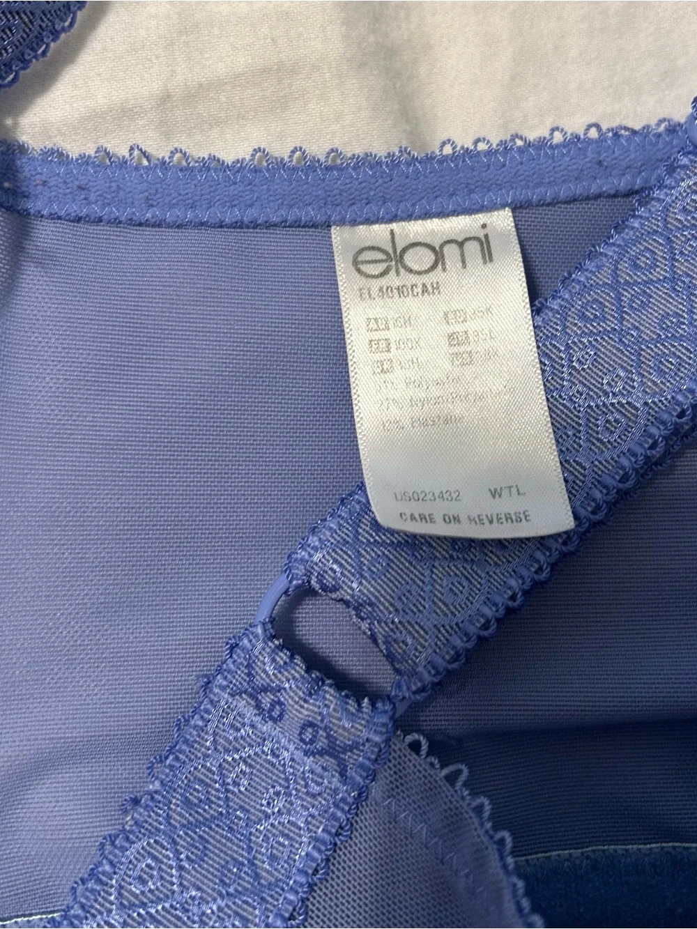 Elomi Periwinkle Blue Lace Underwire Bra